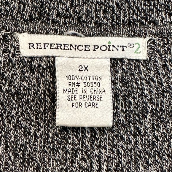 Vintage Reference Point Pullover Sweater Gray Cotton Knit Long Sleeve Plus Sz 2X - Picture 3 of 6